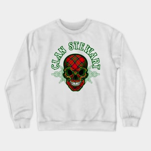 Scottish Clan Stewart Tartan Celtic Skull Crewneck Sweatshirt